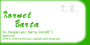 kornel barta business card